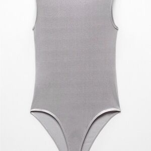 Mango Silver Gray Sleeveless Bodysuit